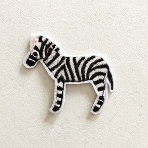 Zebra Iron-On Patch, Safari Animal Badge, Decorative Patch, DIY Embroidery, Embroidered Applique, Zebra Applique Motif, Zebra Lover Gift