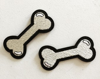 Bone Iron-On Patch: Embroidered Dog Lover Badge