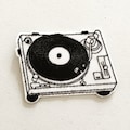 Record Player Iron-On Patch: Embroidered Vinyl Badge