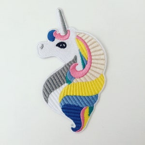 Unicorn Iron-On Patch: Embroidered DIY Applique (75x110mm)