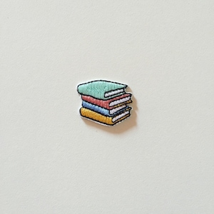 Toppa adesiva per pila di libri degli studenti, toppa per libri, distintivo per libri di lettura, distintivo per libri degli studenti, ricamo fai da te, applicazione ricamata, regalo per topi di biblioteca