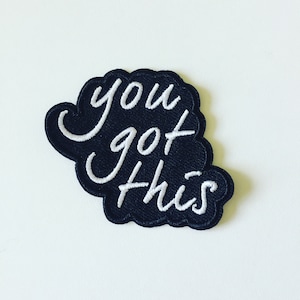 Du hast dieses Bügelbild, Can Do Positivity Badge, Selbstvertrauen Patch, 90er Jahre Popkultur Patch, DIY Stickerei, gestickte Schrift Applikation