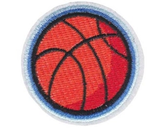 Écusson thermocollant de basket-ball : écusson de ballon de sport brodé (53 mm)