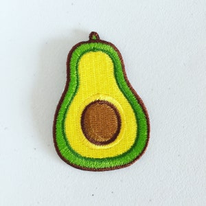 Avocado Iron-On Patch, Fruit Badge, Avocado Badge, Fruity Patch, DIY Embroidery, Embroidered Badge, Embroidered Applique, Pop Culture Gift image 1