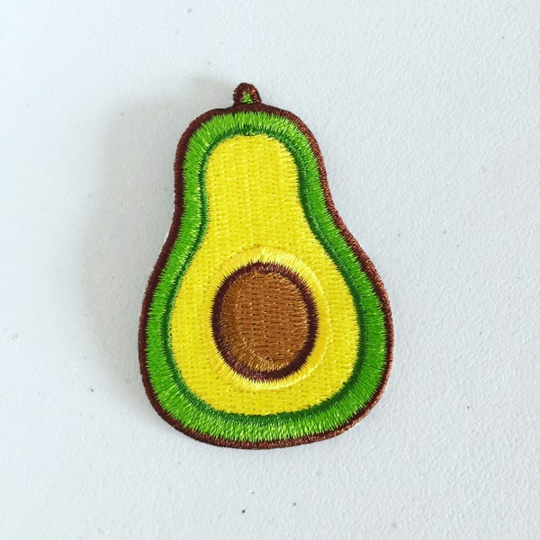 Avocado Iron-On Patch, Fruit Badge, Avocado Badge, Fruity Patch, DIY Embroidery, Embroidered Badge, Embroidered Applique, Pop Culture Gift