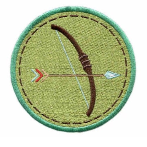 Bow & Arrow Iron-On Patch: Archery Camp Badge (66mm)