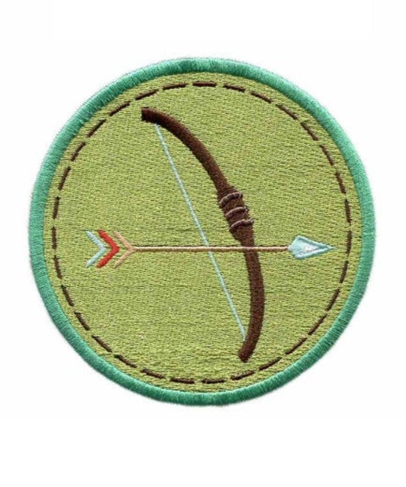 Parche termoadhesivo de arco y flecha, insignia del campamento de verano de  tiro con arco, parche