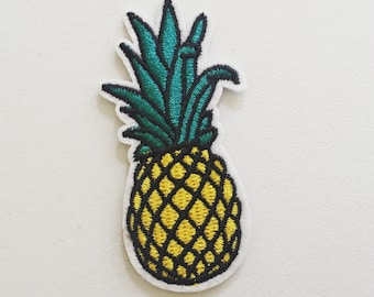 Pineapple Iron-On Patch, Tropical Fruit Patch, DIY Embroidery, Embroidered Applique, Quirky Gift