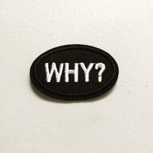 Why Iron-On Patch, Pop Art Decorative Patch, 90s Pop Culture Badge, Question Badge, DIY Embroidered Cartoon Applique, Pop Culture Gift