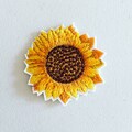 Sunflower Iron-On Patch: Embroidered Yellow Flower Applique