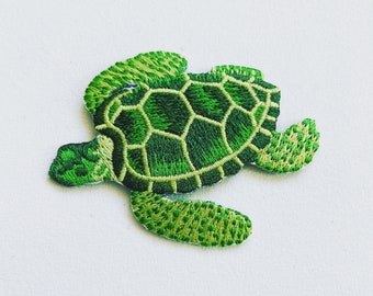Tortoise Iron-On Patch, Turtle Badge, Marine Animal Patch, Decorative Patch, DIY Embroidery, Embroidered Applique Motif, Turtle Gift