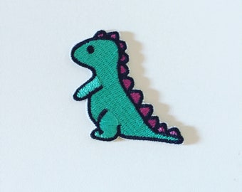 Baby Dinosaur Iron-On Patch, Tiny Dino Iron-On Badge, Dinosaur Animal Patch, DIY Embroidery, Dino Embroidered Applique, Dinosaur Lover Gift