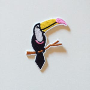 Toucan Iron-On Patch, Embroidered Exotic Bird Applique