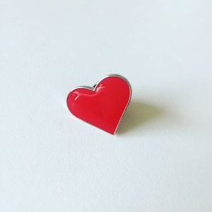 Red Heart Metal Pin, Love Heart Metal Badge, Love Heart Pinback Button, Red Heart Lapel Pin, Pop Culture Gift
