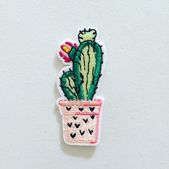 Iron On Cactus Patches - 10 Styles - Small Embroidered Appliqué Cacti - Foto 2