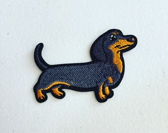 Dachshund Iron-On Patch: Embroidered Sausage Dog Applique