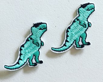 Toppa termoadesiva Tyrannosaurus Rex, Distintivo termoadesivo dinosauro T-Rex, Toppa animale Dino, Ricamo fai da te, Applicazione ricamata, Regalo amante dei dinosauri