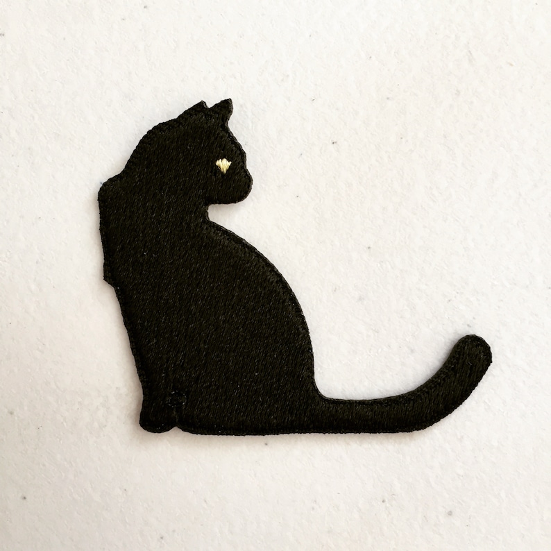 Black Cat IronOn Patch Black Cat Badge Animal Decorative Etsy