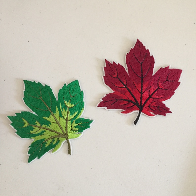 Autumn Sycamore Tree Leaf Iron-On Patch, Fall Tree Leaf Badge, Fall Leaves Patch, DIY Embroidery, Embroidered Applique, Nature Lover Gift zdjęcie 3