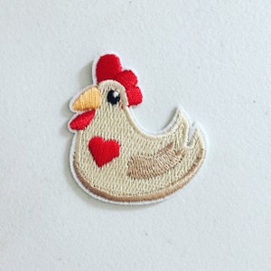 Hen Iron-On Patch, Farm Animal Badge, Chicken Patch, Kids Animal Patches, Animal Motif Applique, DIY Embroidery, Hen Embroidered Applique