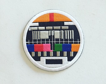 No Signal Television Iron-On Patch, Old TV Vintage Badge, SABC Test Pattern Patch, TV Decorative Patch, Retro Embroidered Applique