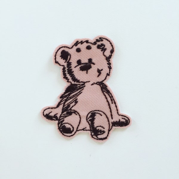 Teddy Bear Iron-On Patch, Bear Cub Badge, Woodland Animal Badge, Kids Animal Patch, DIY Embroidery, Embroidered Applique, Bear Gift