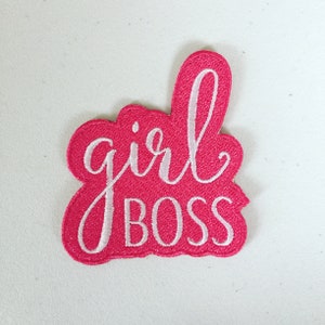 Feminist Girl Boss Iron-On Patch, Feminist Girl Power Badge, 90s Pop Culture Girly Patch, Gender Equality Patch, Applique, Feminist Gift