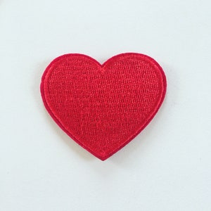 Medium Red Heart Iron-On Patch, Red Heart Badge, 90s Girly Badge, DIY Embroidery, Embroidered Heart Applique, Pop Culture Patch