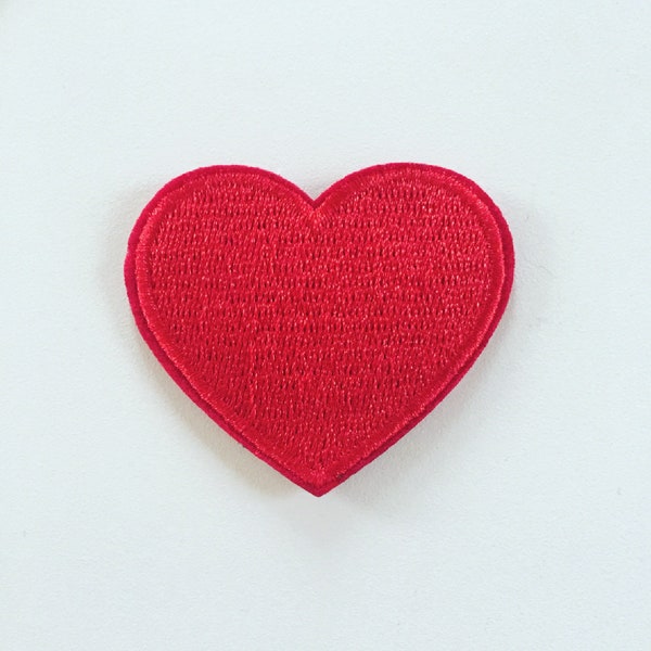 Medium Red Heart Iron-On Patch, Red Heart Badge, 90s Girly Badge, DIY Embroidery, Embroidered Heart Applique, Pop Culture Patch