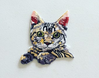 Cute Kitten Cat Iron Sew on Appliques Patches Embroidered Motif Scrap booking 