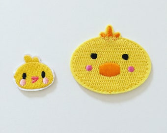 Chicken Head Iron-On Patch, Farm Animal Chicken Badge, Kids Animal Patches, Chicken Motif Applique Embroidery, Chick Embroidered Applique