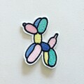 Balloon Poodle Iron-On Patch: Pastel Dog Badge, DIY Embroidery