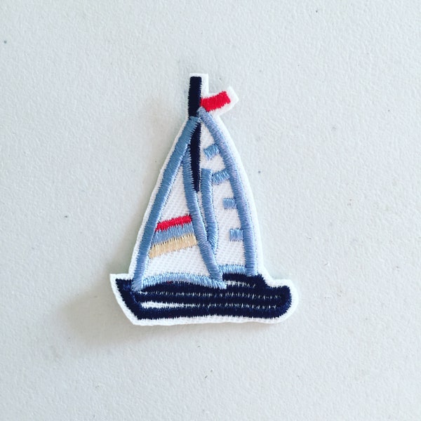 Boat Iron-On Patch, Nautical Badge, Maritime Badge, DIY Embroidery, Boat Embroidered Applique, Embroidery Badge, Nautical Gift