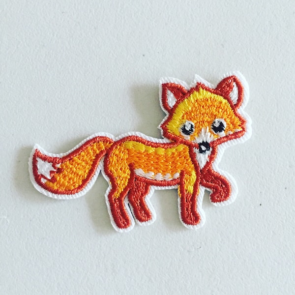 Fuchs Aufnäher, Foxy Abzeichen, Waldtier dekoratives Patch, DIY Stickerei, gestickte Applikation, Foxy Applikation Motiv, Fuchs Liebhaber Geschenk