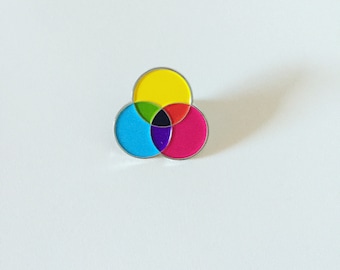 Subtractive Color Mixing Enamel Pin - Art Lover Gift (30mm)