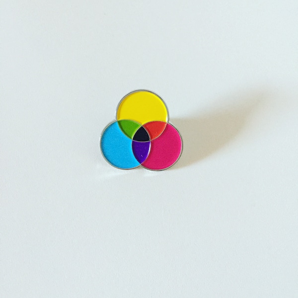 Artist/Graphic Designer Enamel Pin, Subtractive Colour Mixing Metal Badge, Art Paint Pinback Button, Art Colour Lapel Pin, Art Lover Gift