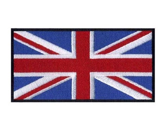 United Kingdom Flag Iron-On Patch, British Flag Badge, UK Country Flag Applique, 90s Pop Culture Badge, DIY Embroidery, Embroidered Applique