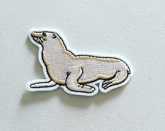 Walrus Iron-On Patch: Arctic Animal Embroidered Applique