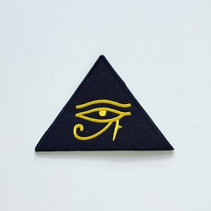 Eye Of Horus Iron-On Patch, Egyptian Wadjet Eye Badge, Egyptian Wedjat Eye Patch, Pop Culture Badge, DIY Embroidery, Embroidered Applique