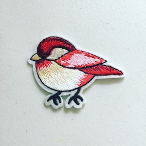 Robin Bird Iron-On Patch: Embroidered Applique, Bird Lover Gift