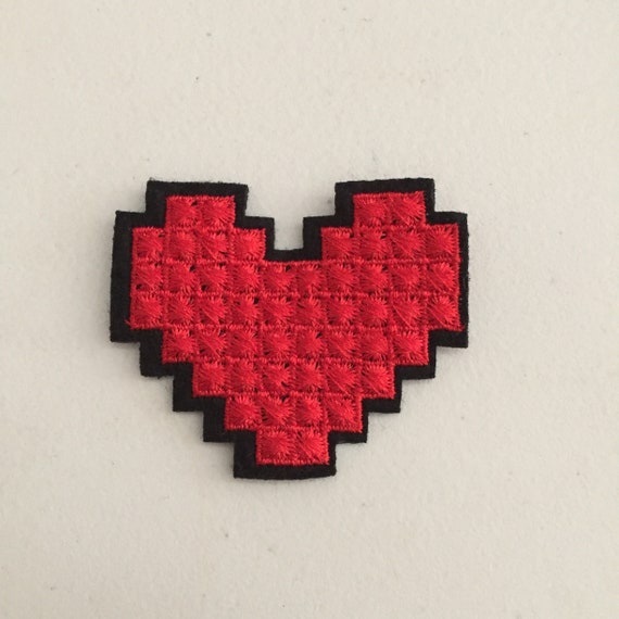 Heart Patch Beads Embroidered Iron on Applique Embellishment 