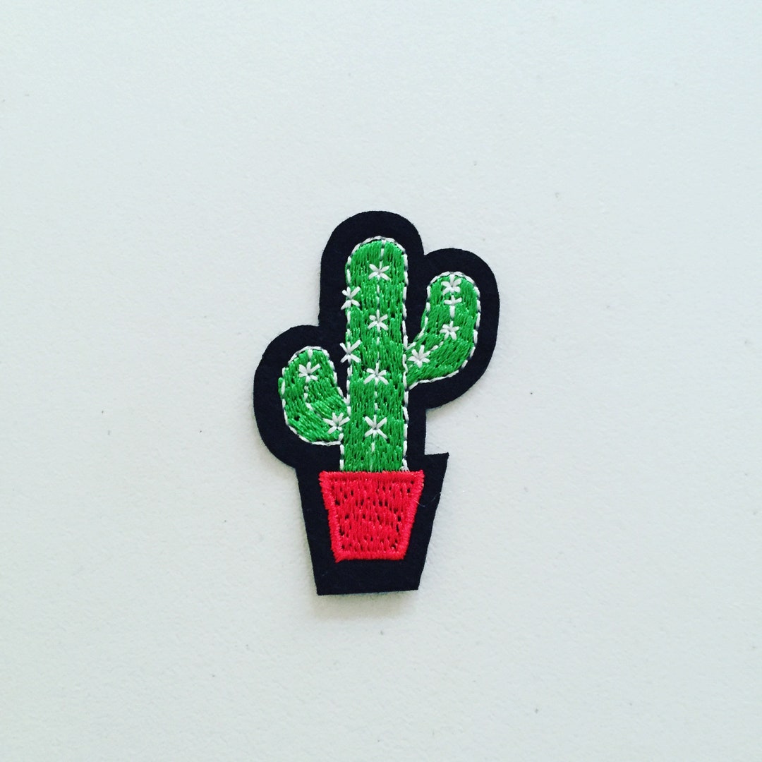 Cactus Ironon Patch Potted Succulent Plant Patch Cacti Etsy UK