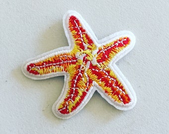 Starfish Iron-On Patch, Sea Star Badge, Sea Animal Patch, Marine Decorative Patch, DIY Embroidery, Embroidered Applique, Sea Lover Gift