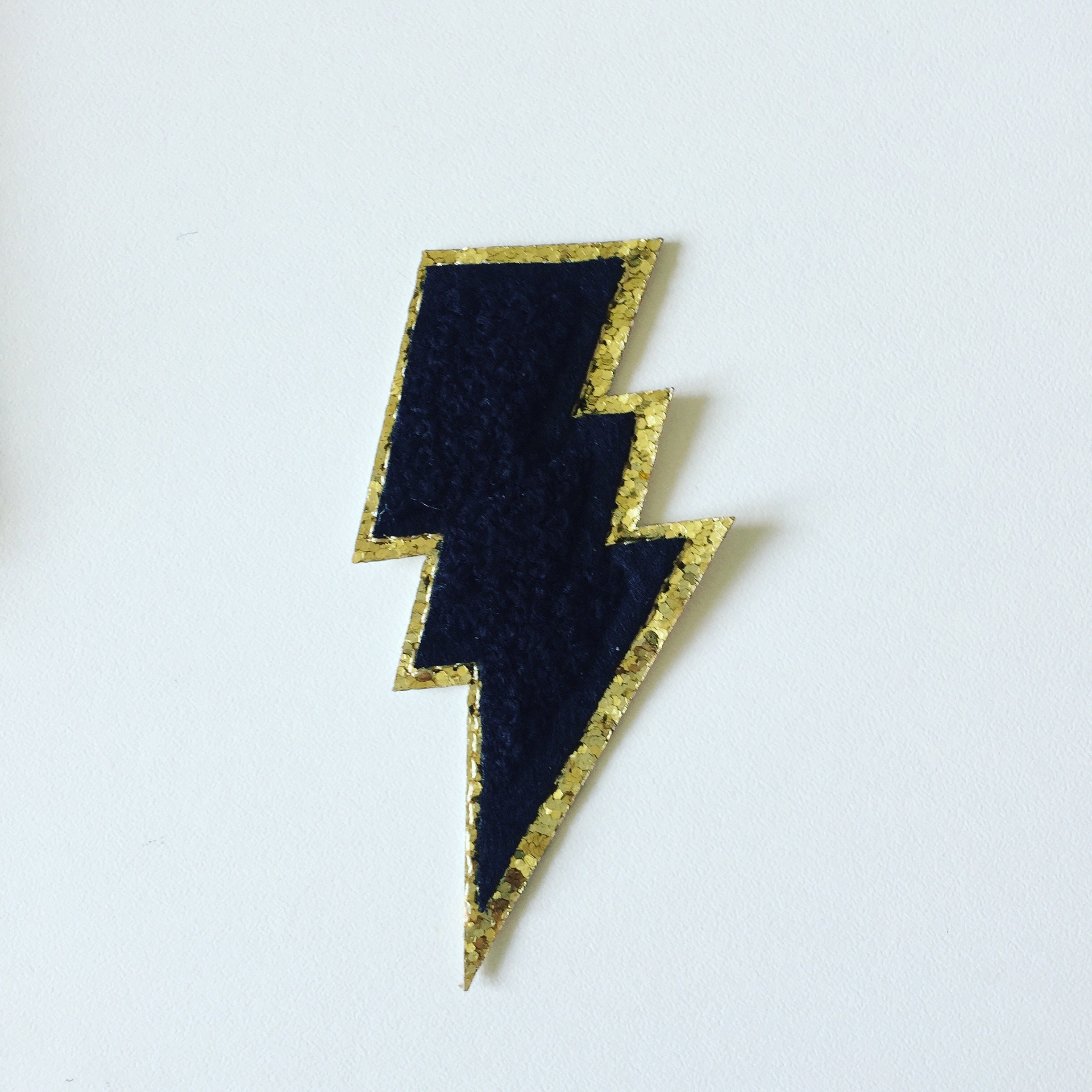 IRON ON Lightning Bolt Patch-chenille Patch-iron on Patch-preppy-diy-jacket  Patch-lightening Bolt 