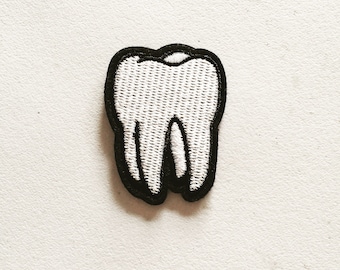 Tooth Iron-On Patch: Embroidered Dental Badge, Pop Culture Gift