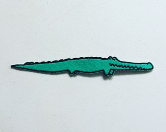 Krokodil Aufbügler, Alligator Aufbügler Abzeichen, Krokodil Aufnäher, Tier Aufnäher, DIY Stickerei, gestickte Applikation, Krokodil Geschenk