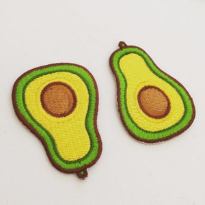 Avocado Iron-On Patch, Fruit Badge, Avocado Badge, Fruity Patch, DIY Embroidery, Embroidered Badge, Embroidered Applique, Pop Culture Gift image 2