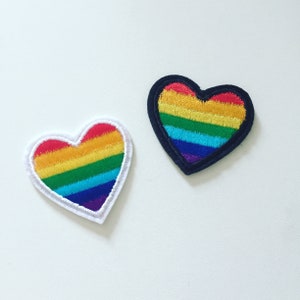 LGBTQ Love Heart Iron-On Patch, LGBTQ Flag Heart Badge, DIY Embroidery, Embroidered Applique, Lesbian Gay Transgender Bisexual Gift