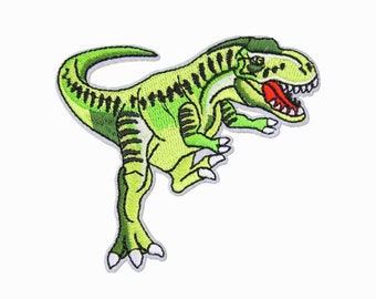 T-Rex Dinosaur Iron-On Patch, Tyrannosaurus Rex Iron-On Badge, Dino Animal Patch, DIY Embroidery, Embroidered Applique, Dinosaur Lover Gift