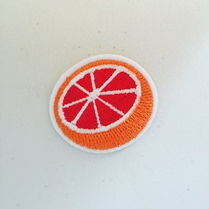 Blood Orange Iron-On Patch, Citrus Fruit Badge, Summer Fruit Patch, DIY Embroidery, Embroidered Applique, DIY Embroidery, Pop Culture Gift